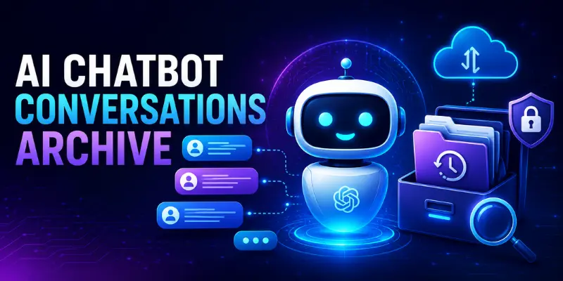Futuristic AI chat and archive design